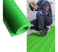 Rouleau de tapis en caoutchouc isolé robuste de 0,6 m x 5 m / 2ft x 16.4ft - Tapis de sécurité électrique non conducteur pour atelier et utilisation industrielle - Protection durable du sol vert