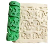 Rouleau de texture en argile polymère de la jungle dinosaure - Matériau PLA imprimé 3D pour le gaufrage, la poterie et la fabrication de bijoux (vert)