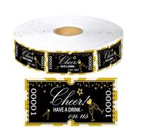 Rouleau de tickets de tombola gratuits - 5,1 x 2,5 cm - 1 000 pièces numérotés consécutivement - Pour événements, mariages, travaux et fêtes (coupons)