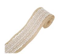 rouleau de toile de jute 2M DIY Dentelle Ruban À Coudre En Toile De Jute Naturelle Rouleau Garnitures Fête Décor Tricot Adhésif Autocollant Artisanat Tissu fitas pour les loisirs créatifs(White)