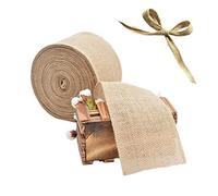 Rouleau de toile de jute, longueur :10 m, largeurs disponibles : 5, 10 et 15 cm, vintage, chemin de table, pour bricolage, artisanat, mariage, décoration de maison, 5 cm