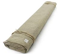 Rouleau de toile de lin naturel - 175,3 cm de large x 4 m de long - Toile unie non apprêtée pour peinture - Toile de lin brut roulée - Rouleau pour couche de peinture acrylique à l'huile