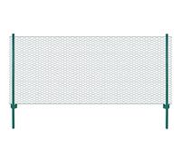 Rouleau de Treillis métallique en Acier, Clôture grillagée 25x0,5m avec 11 poteaux
