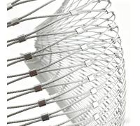 Rouleau de Treillis métallique en Acier, Filet de Maille Corde en Acier Inoxydable 304, 10cm, diamètre 2.5mm, Argent, Plusieurs Tailles(50x400cm)