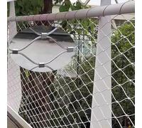 Rouleau de Treillis métallique en Acier, Maille de câble métallique en Acier Inoxydable 304, Argent, Plusieurs Tailles, clôture Balcon, escalier, barrière for Animaux Compagnie(0.5m x 1m)