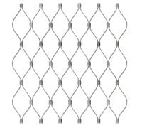 Rouleau de Treillis métallique en Acier, Maille de Corde tissée en Acier Inoxydable 304, for clôture Balcon, Jardin, sécurité, Argent, Tailles Multiples(0.5m x 6m)
