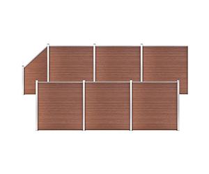 Rouleau de Treillis métallique en Acier, Panneau de clôture Jardin modulaire WPC, barrière confidentialité for Chiens, Plusieurs Tailles Multicolores(Brown,1138 x 186 cm (W x H))
