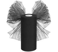 Rouleau de tulle - 30 cm x 92,5 m - Décoration de mariage - Vendu au mètre - Pour bricolage, artisanat, arcs, décoration de fête, noir