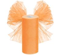 Rouleau de tulle - 30 cm x 92,5 m - Décoration de mariage - Vendu au mètre - Pour bricolage, artisanat, arcs, décoration de fête, orange