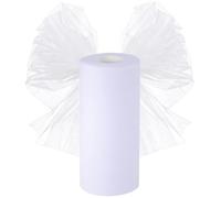 Rouleau de tulle - 30 cm x 92,5 m - Pour décoration de mariage - Vendu au mètre - Pour bricolage, artisanat, arcs, décoration de fête, blanc