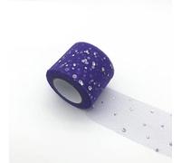 Rouleau de tulle à paillettes en organza 25 yards 5 cm multicolore mariage baby shower(Dark Purple)