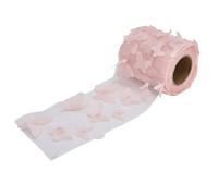 Rouleau de tulle style élégant motif tridimensionnel ruban de couleurs vives pour la décoration de mariage (rose abricot)