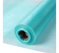 Rouleau de tulle transparent en organza transparent pour décoration de table de mariage, chaise, table, loisirs créatifs (30 m x 30 cm, turquoise)