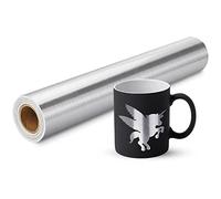 Rouleau de vinyle adhésif argenté brossé Prime Vinyl, 30 cm × 305 cm - Vinyle adhésif permanent métallique pour Cricut, vinyle pour camée silhouette, machine de découpe, décalcomanie maison