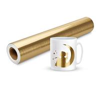 Rouleau de Vinyle Adhésif Doré Brossé pour Cricut - 30 cm × 305 cm - Permanent Métallique pour Camée Silhouette, Machine de Découpe, Décalcomanie Maison