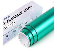 Rouleau de vinyle permanent mat métallisé pour Cricut et Silhouette Cameo - 30,5 cm x 3,7 m - Bleu vert