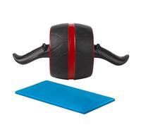 Rouleau d'entraînement abdominal - Appareil d'entraînement à double roue pour le développement des abdominaux, appareil de musculation rebondissant, silencieux, pour débutants, hommes, femmes