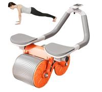 Rouleau d'entraînement de base - Ensemble d'exercices de roue abdominale à automatique, rouleau de gymnastique avec support de coude, accessoires de gymnastique à domicile pour l'entraînement a