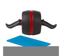Rouleau d'entraînement pour abdominaux | Appareil d'entraînement à double roue pour le développement des muscles abdominaux, avec protection des genoux pour la maison, les déplacements, la salle de