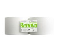 Rouleau d'essuie-mains Renova Green double épaisseur 350 m - Lot de 2