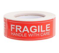 Rouleau d'étiquettes d'avertissement autocollantes - 250 autocollants durables pour diverses surfaces, texte clair, résistant à la décoloration