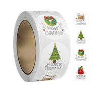 Rouleau d'étiquettes de Noël d'hiver - Autocollants décoratifs pour cartes postales, bureaux, enveloppes et albums de découpes