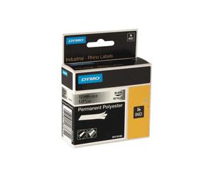 Rouleau d'étiquettes DYMO RhinoPRO polyester permanent 19 mm x 5,5 m transparent impression noire