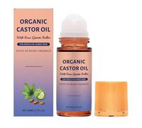 Rouleau d'huile de ricin biologique avec rouleau de quartz rose - soins naturels de la peau pour le visage, le corps et le ventre - hydratation profonde et lissage, nourrit doucement la peau (1)