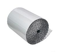 Rouleau d'isolation à double bulle en aluminium réfléchissant la chaleur pour radiateur pour grenier, mur, toit, abri de jardin, garage, matériau d'isolation thermique multi-usage, 50 cm x 5 m, argent