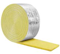 Rouleau d'Isolation Thermique en Fibre de Verre 10 m, Isolant Tuyaux Chauffage et Eau, Insonorisation et Rétention de Chaleur, Protection Gel Hiver Intérieur/Extérieur(1 pc)