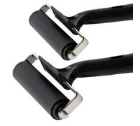 Rouleau en caoutchouc de 10,2 cm avec poignée, rouleau de tressage en caoutchouc, outils d'impression, de collage et d'estampage (version originale, noir) (2)