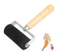 Rouleau en caoutchouc - Rouleaux pour loisirs créatifs, impression, encre, papiers peints, outils de collage, outils de peinture à l'huile | Brosse de construction antidérapante avec poignée en bois