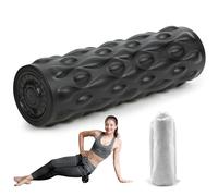 Rouleau en mousse vibrant, rouleau électrique de massage des tissus profonds pour la récupération musculaire et le soulagement des douleurs dorsales, rouleau en mousse à 4 vitesses haute intensité