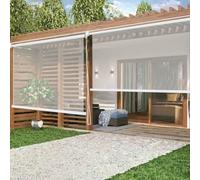 Rouleau en PVC imperméable et coupe-vent pour extérieur, terrasse, balcon, fenêtre, porte et Ga, protection toutes saisons avec œillets (127 x 304,8 cm)