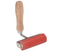 Rouleau en silicone courbé à 75° de 90 mm, rouleau de pression portatif pour le soudage, chaleur jusqu'à 260 ℃, avec manche en bois et acier inoxydable 304, idéal pour membrane et