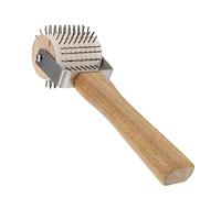 Rouleau Extracteur de Miel pour Apiculteur, Poignée Bois Acier Inoxydable | Outil à Main à Rouleau, Plastique et Aiguilles Denses, pour Propolis et Miel, Couleur Kaki