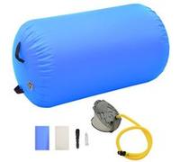 Rouleau gonflable de gymnastique avec pompe 100x60 cm PVC Bleu Noir G