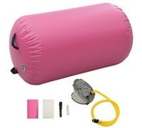 vidaXL Rouleau gonflable de gymnastique avec pompe 100x60 cm PVC Rose