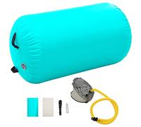 Rouleau gonflable de gymnastique avec pompe 100x60 cm PVC Vert