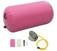 Rouleau gonflable de gymnastique avec pompe 120x75 cm PVC Rose