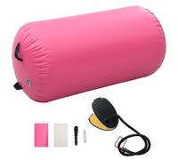 Rouleau Gonflable de Gymnastique avec Pompe 120x75 cm PVC Rose Yoga vidaXL