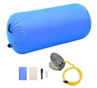 Rouleau gonflable de gymnastique avec pompe 120x90 cm PVC Bleu