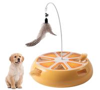 Rouleau interactif pour chat, plateau tournant pour chatons, jouet d'exercice pour chat silencieux avec plumes, jeu intelligent d'intérieur parfait pour les chats à la maison