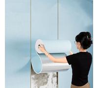 Rouleau Isolant Thermique Autocollant, Revetement Mural Adhesif IXPE, Papier Peint Intissé pour Cuisine Salon Chambre à Coucher Plafond, Masquer Les Imperfections(Blanc,50 x 1000 cm)