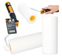Rouleau Mousse 18 cm Remplacement Idéal Peinture Vernis Teinture Kit Support Outil Polyvalent Projets Rénovation Maison Professionnels Haute Densité