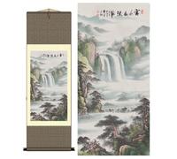 Rouleau mural asiatique Grace Art, rivi re de montagne infinie