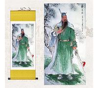 Rouleau mural, peinture murale, peinture par rouleau, peinture bouddhiste Thangka, brocart Thangka, peinture suspendue Guan Erye Portrait Guan Yu Décoration de rouleau à la maison Peinture Art mural-3