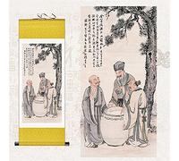 Rouleau mural, peinture murale, peinture sur rouleau, peinture bouddhiste Thangka, brocart Thangka, peinture murale décorative sur rouleau de soie du confucianisme, du bouddhisme et du taoïsme(Multico