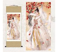 Rouleau mural, peinture murale, peinture sur rouleau, peinture bouddhiste Thangka, brocart Thangka, peintures for salon Statue de renard à neuf queues peinture suspendue peinture décorative peinture s