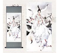 Rouleau mural, peinture murale, peinture sur rouleau, peinture bouddhiste Thangka, brocart Thangka, peintures for salon Statue de renard à neuf queues peinture suspendue peinture décorative peinture s